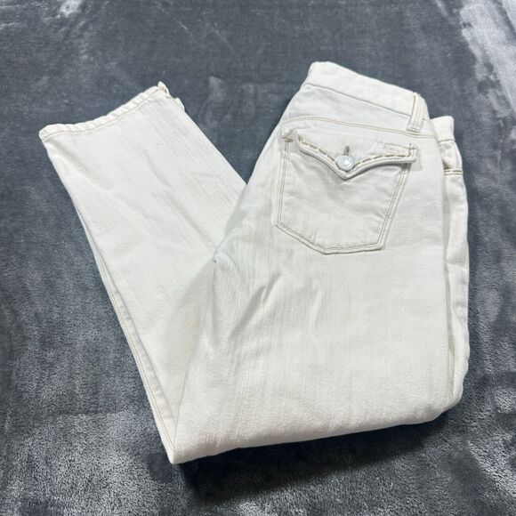 JOE'S Jeans Women's 24 White Socialite Kicker Flip Pockets Cropped Denim Pants - Picture 9 of 13